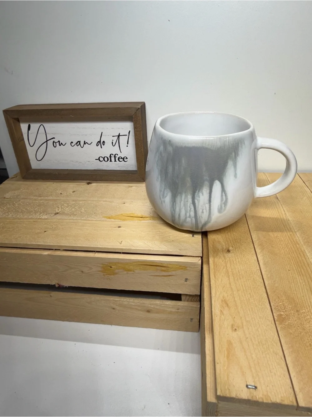 Crate & Barrel Portugal Gray Reactive Glaze Stoneware Mug